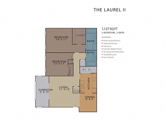 The Laurel II FloorPlan at Rosemont Vinings Ridge, Atlanta, 30339