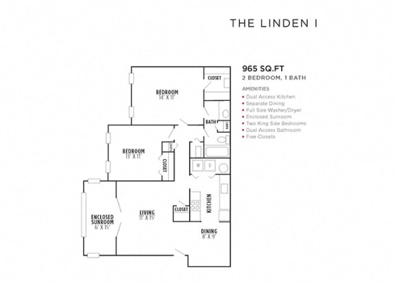 The Linden I FloorPlan at Rosemont Vinings Ridge, Atlanta, GA, 30339