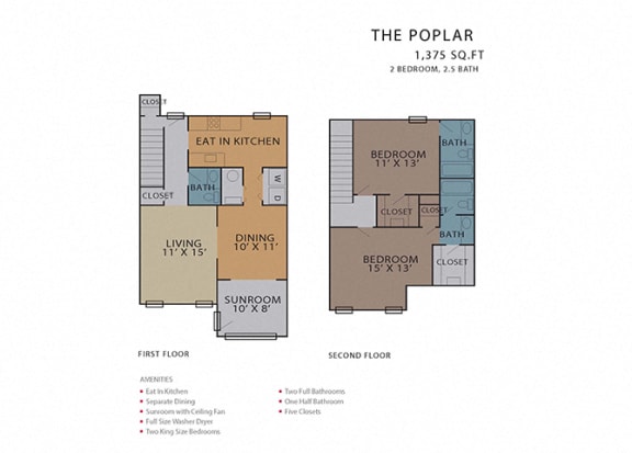 The Poplar FloorPlan at Rosemont Vinings Ridge, Georgia