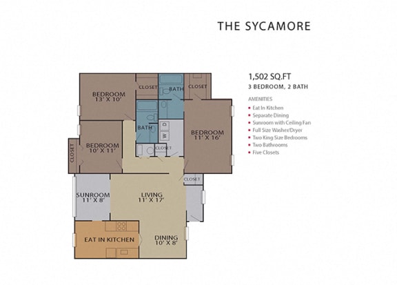The Sycamore FloorPlan at Rosemont Vinings Ridge, Georgia, 30339