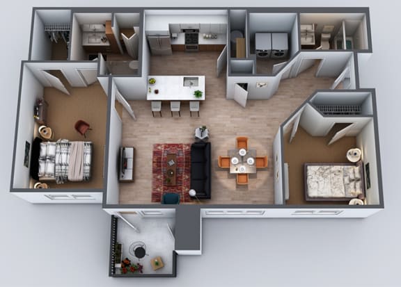 Floor Plan  2 br, 2 ba, 1144 sq. ft.