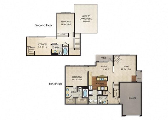 Triple Crown Floor Plan | Sq. Ft.: 1,570 at The Farm Apartments, Columbus, Ohio