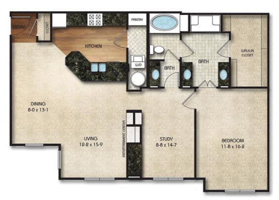 Floor Plan  SoHo Floor Plan at  Times Square Apartments in Dublin OH