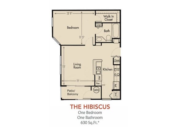 Hibiscus Floor Plan at Arbors Harbor Town, Memphis, Tennessee