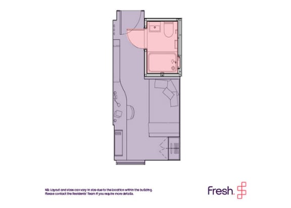 Floor Plan  Spring Mews, London, Single En Suite Floor Plan