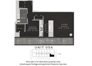Unit 05A Floor Plan Unit 05A Floor Plan at 640 North Wells, Chicago, Illinois