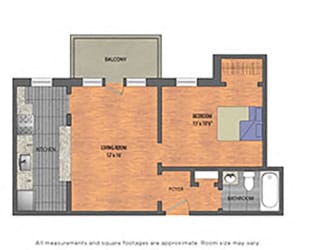 The Metropolitan Tier 22: 1 Bedroom Floor Plan