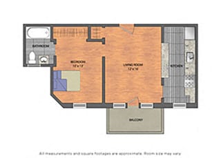 The Metropolitan Tier 16: 1 Bedroom Floor Plan