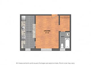 The Metropolitan Tier 25: Studio Floor Plan