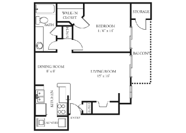 Lilac Floor plan Martin&#x27;s Point Apartment Homes