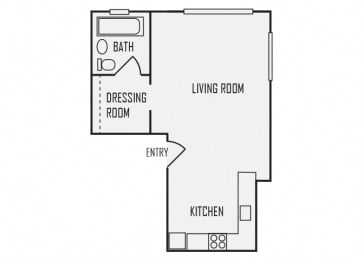 A1 floor plan for The KC High Line Apartments in Kansas City, MO