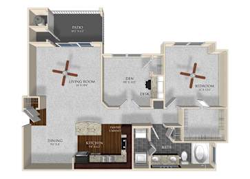 Floor Plan  1 bedroom 1 bathrooms apartment A42 floorplan at Atley on the Greenway Apartments in Ashburn, VA