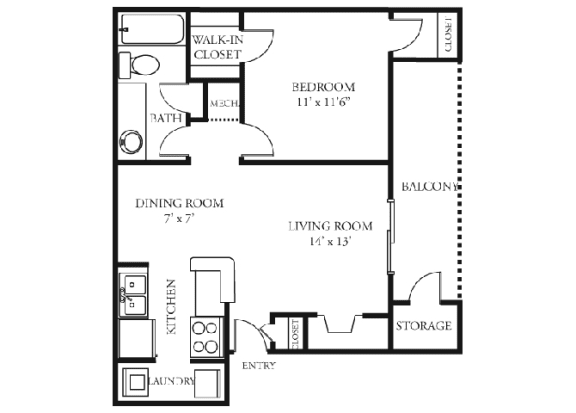 Orchid Floor plan Martin&#x27;s Point Apartment Homes