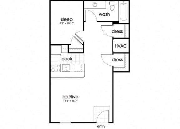 Floor Plan  A1 at Whispering Oaks Apartments in Portsmouth VA