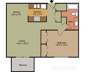1 Bed 1 Bath East Phase at Candlewyck Apartments, Kalamazoo, 49001