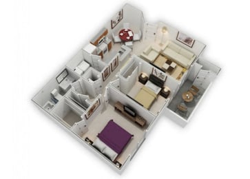 Two bed one bath floor plan Apartments For Rent in Richmond CA 94806