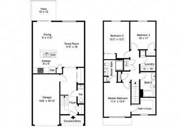 Three Bedroom Townhouse at Townhomes at Pleasant Meadows, Lancaster