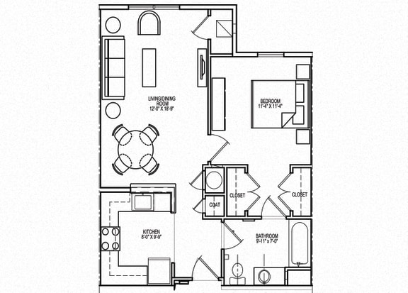 Floor Plan  Southern Pines II Unit 1A Floor Plan Diagram