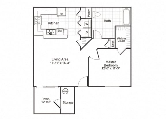 Floor Plan  A1 at Paradise Oaks apartments inAustin TX