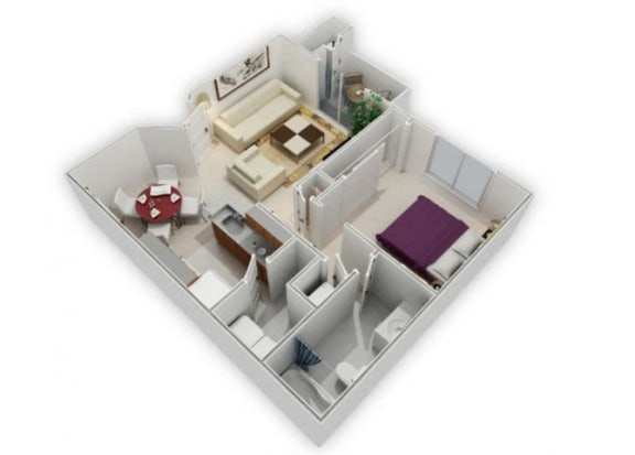 One Bedroom floor plan Apartments For Rent in Richmond CA 94806