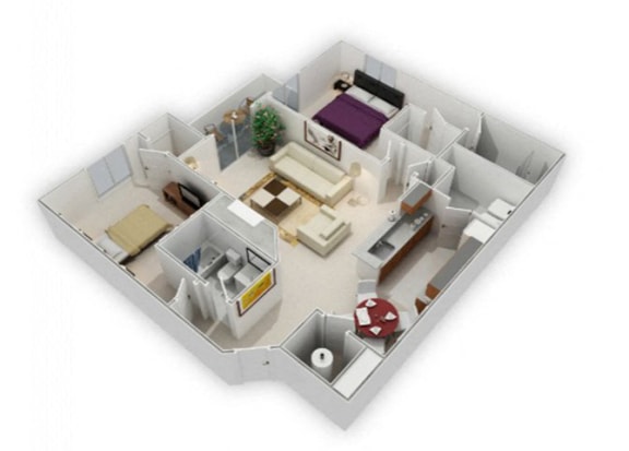 Two bedroom floor plan For Rent in Richmond CA 94806