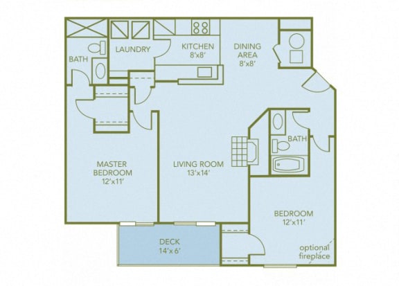 Two Bedroom floor plan Apartments For Rent in Richmond CA 94806