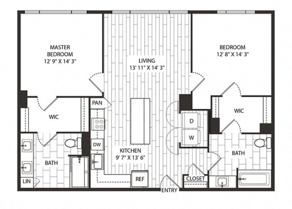 Floor Plan  Coast- Floor Plan at The Sur, Arlington, 22202