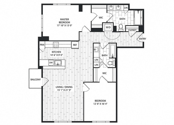 Floor Plan  Sycamore Floor Plan at The Sur, Arlington, VA, 22202