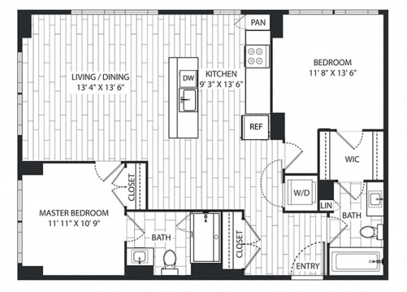 Tan-Oak Floor Plan at The Sur, Arlington, 22202
