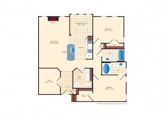 2 bed 2 bath apartments with den in Laurel