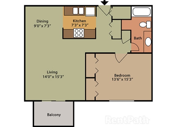 1 Bed 1 Bath East Phase at Candlewyck Apartments, Kalamazoo, 49001