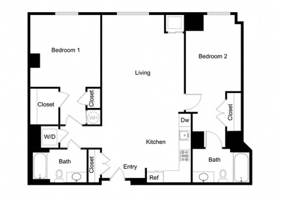 2x2 B04-1 Floor Plan