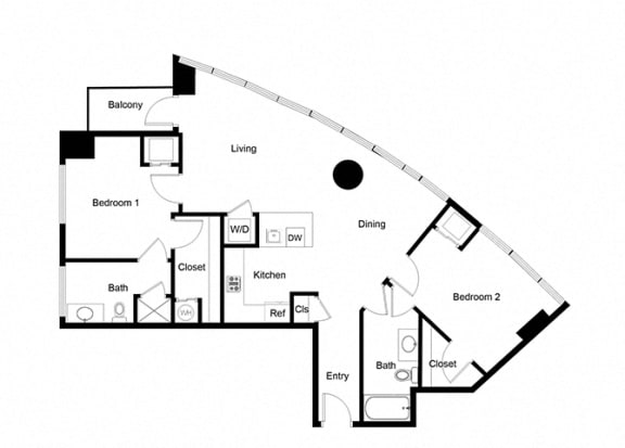 2x2 B07-1 Floor Plan