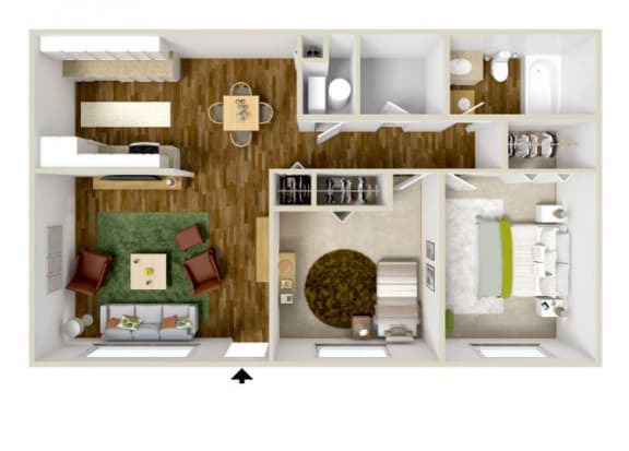 Two Bedroom  floor plan apartments to for rent Albuquerque NM l Cibola Village