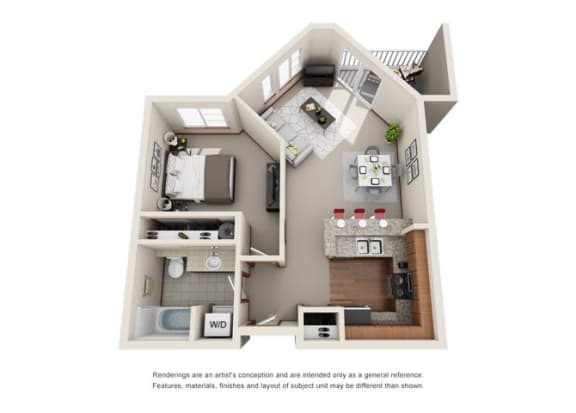 Floor Plan  1 Bed 1 Bath Floor plan at Harrington Square, Renton
