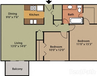 2 Bed 1 Bath Furnished at Candlewyck Apartments, Kalamazoo, MI