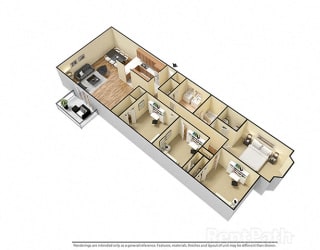 4 Bed 2 Bath attractive Floor Plan at Candlewyck Apartments, Kalamazoo, 49001