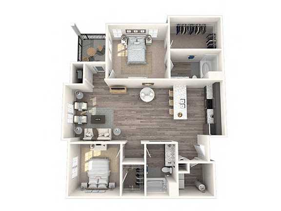 a 1 bedroom floor plan  395
