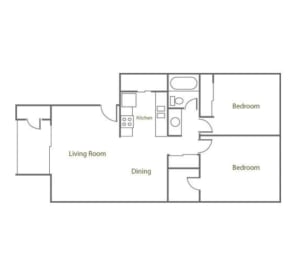 a floor plan of two bedroom apartment with roommates