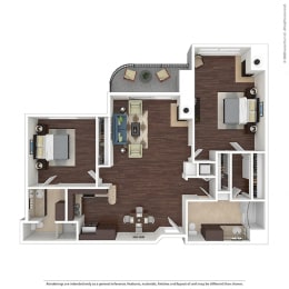 Milano Floor Plan  at L'Estancia, Studio City, CA, 91604