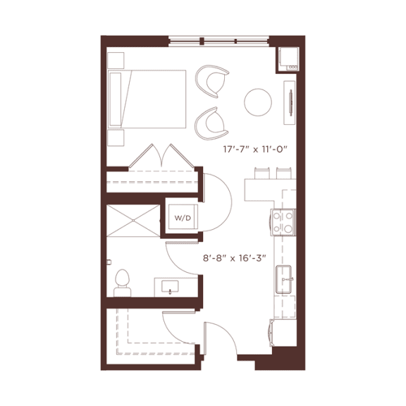 StudioS2 Floorplan Studio S2 Floorplan at North+Vine, Chicago