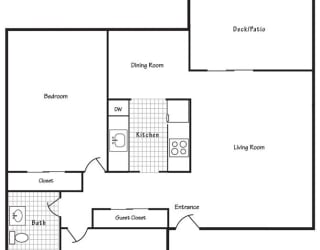 Floor Plan 2x1 824 SF - A