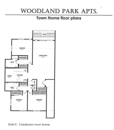  Floor Plan 3 Bedroom 2 bathdrooms Town Home