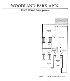  Floor Plan 2 Bedrooms 2 bathrooms Town Home