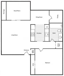  Floor Plan 1x1 685 SF - C