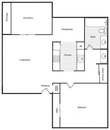  Floor Plan 1x1.5 685 SF