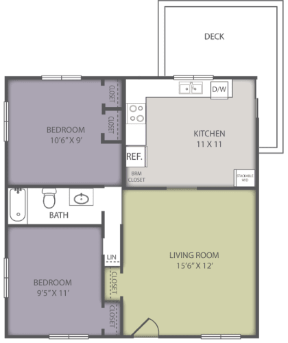 Floor Plan  Tryon Village 2 bedroom apartment floor plan