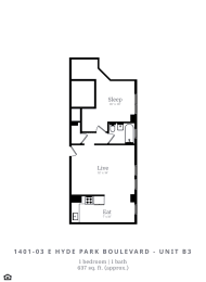  Floor Plan 1 Bed | 1 Bath (B3)