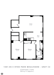  Floor Plan 2 Bed | 1 Bath (C3)