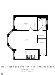  Floor Plan 1 Bed | 1 Bath (B1)